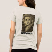 MOMOKO HEAD BW SKETCH Tri-Blend SHIRT (Achterkant)
