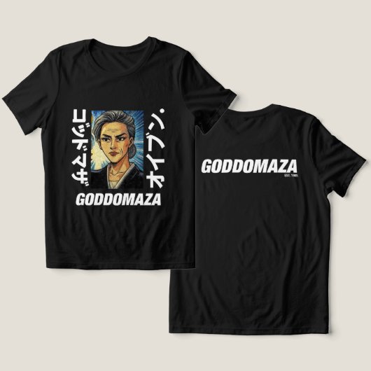 MOMOKO KLEUR ZWART VOORKANT UITZICHT (ZWART) Tri-Blend SHIRT (Ontwerp Voorkant & Achterkant)