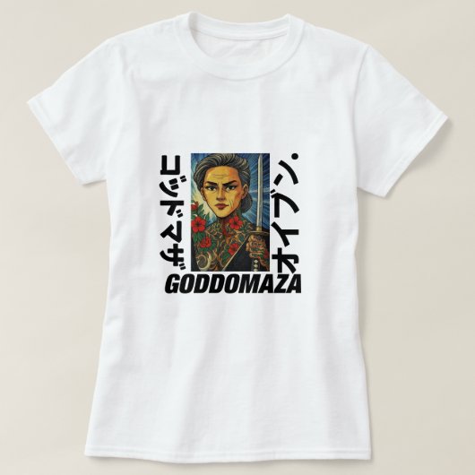 MOMOKO YAKUZA TATS EN DIKKE TEKST VROUWEN WIT T-SH T-SHIRT (Design voorkant)