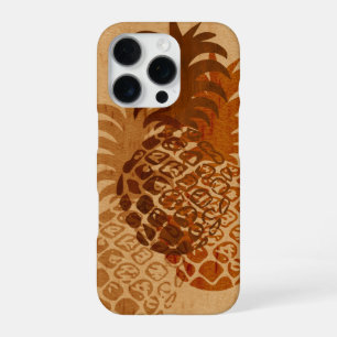 Momona Ananas Hawaiaanse Tropische Nep Hout iPhone 16 Pro Hoesje