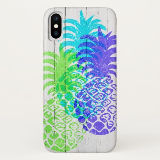 Momona Distress Hawaiian Pineapple Faux Hood Case-Mate iPhone Case (Achterkant)