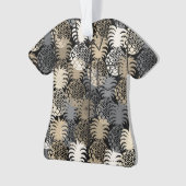 Momona Hawaiian Tropical Pineapple Aloha Shirt-Blk Ornament (voorkant)