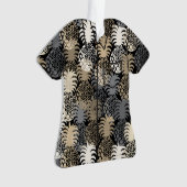 Momona Hawaiian Tropical Pineapple Aloha Shirt-Blk Ornament (voorkant)