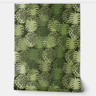 Momona Hawaiian Tropical Pineapple Toss - Groen Behang