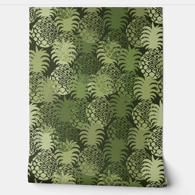 Momona Hawaiian Tropical Pineapple Toss - Groen Behang (Afrollen)