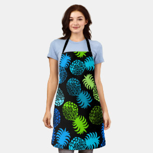 Momona Hawaiian Tropische ananas - Blauwgroen zwar Schort