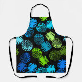 Momona Hawaiian Tropische ananas - Blauwgroen zwar Schort (Voorkant)