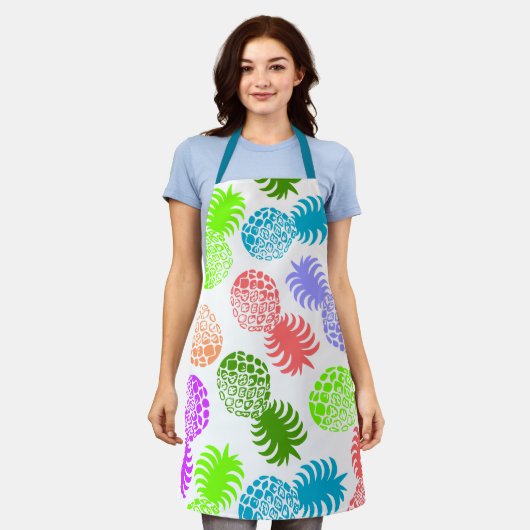 Momona Hawaiian Tropische ananas - Multi Schort (Gedragen)