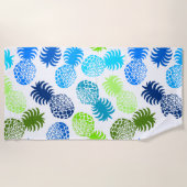 Momona Hawaiian Tropische ananas - Turq - White Strandlaken (Voorkant)