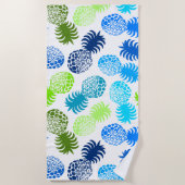 Momona Hawaiian Tropische ananas - Turq - White Strandlaken (Voorkant)