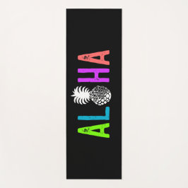 Momona Pineapple Aloha Hawaiian Tropical - Black Yogamat