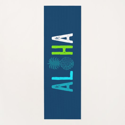 Momona Pineapple Aloha Hawaiian Tropical - Blue Yogamat (Voorkant)