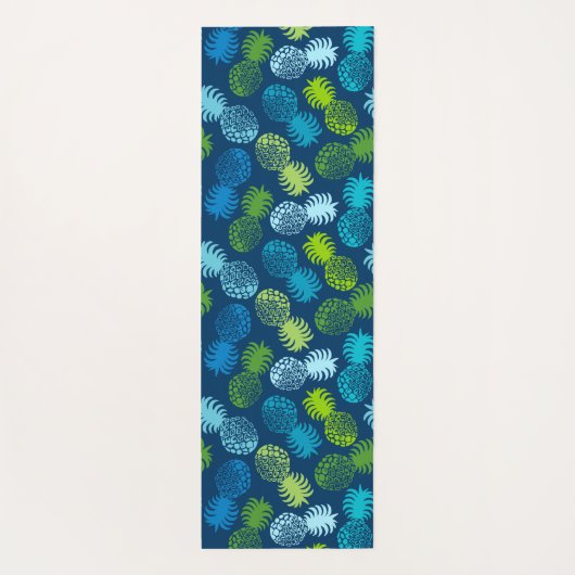 Momona Pineapple Aloha Hawaiian Tropical - Blue Yogamat (Achterkant)