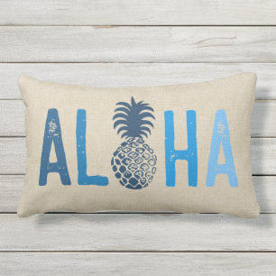 Momona Pineapple Aloha Hawaiian Tropical Indigo Buitenkussen