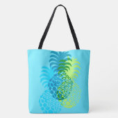 Momona Pineapple Hawaiian Reversible Beach Bag Tote Bag (Achterkant)