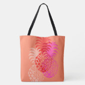 Momona Pineapple Hawaiian Reversible Beach Bag Tote Bag (Achterkant)
