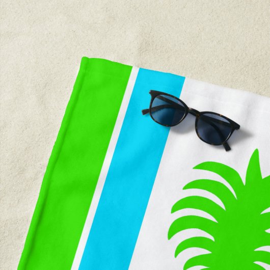 Momona Pineapple Hawaiian Striped Tropical Cool Strandlaken (In situ)