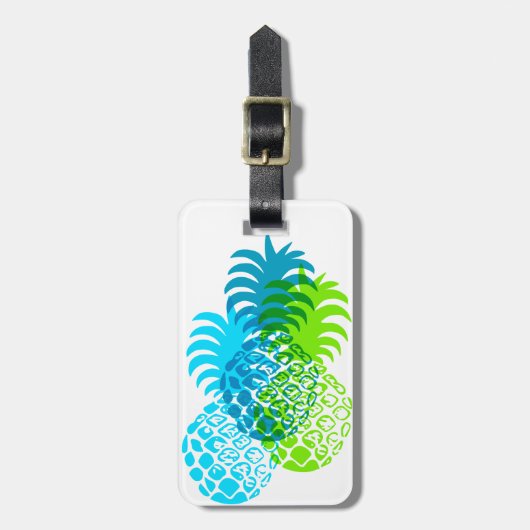 Momona Pineapple Hawaiian Tropical Bagagelabel (Voorkant verticaal)