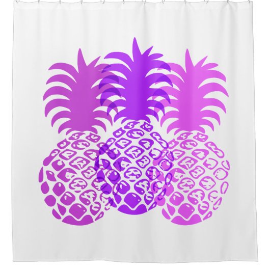 Momona Pineapple Hawaiian Tropical Douchegordijn (Voorkant)