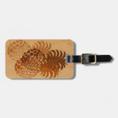 Momona Pineapple Hawaiian Tropical Faux Wood Bagagelabel (Voorkant horizontaal)