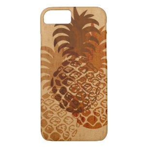 Momona Pineapple Hawaiian Tropical Faux Wood Case-Mate iPhone Case