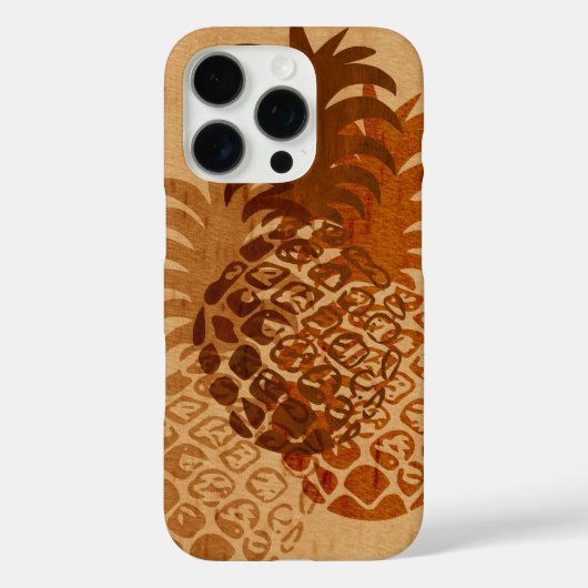 Momona Pineapple Hawaiian Tropical Faux Wood Case-Mate iPhone Case (Achterkant)