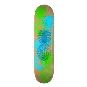 Momona Pineapple Hawaiian Tropical Faux Wood Persoonlijk Skateboard