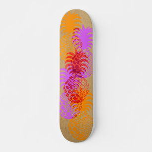 Momona Pineapple Hawaiian Tropical Faux Wood Persoonlijk Skateboard