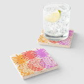 Momona Pineapple Hawaiian Tropical Stenen Onderzetter (Zijkant)