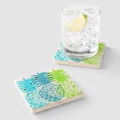 Momona Pineapple Hawaiian Tropical Stenen Onderzetter (Zijkant)