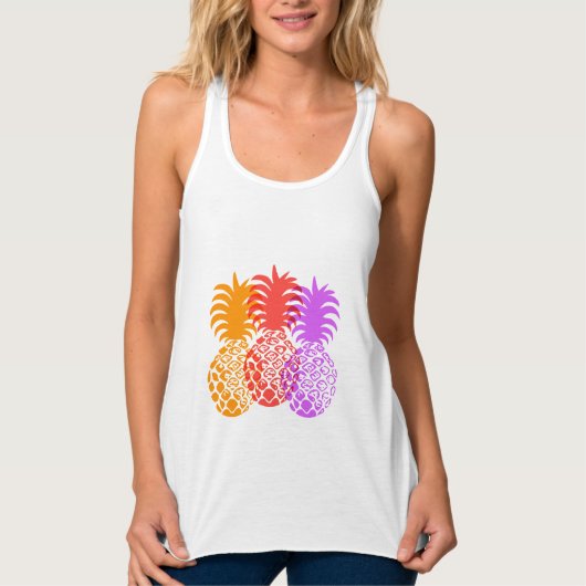 Momona Pineapple Hawaiian Tropical Tanktop (Voorkant)
