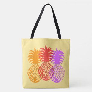 Momona Pineapple Tropical Trio Hawaiian Beach Bag Tote Bag