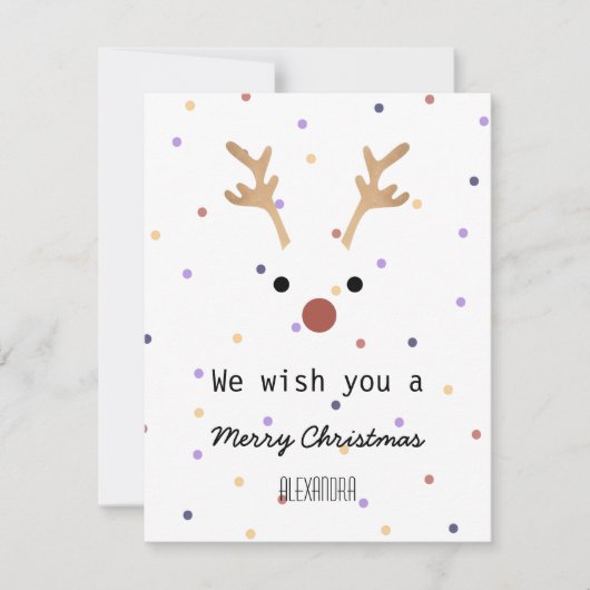 Momongram we wensen je een vrolijk kersthert stip notitiekaartje (Voorkant)