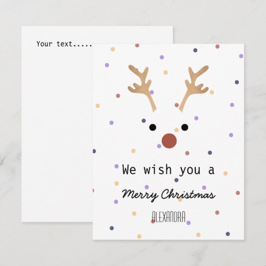 Momongram we wensen je een vrolijk kersthert stip notitiekaartje (Voorkant / Achterkant)