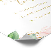 MOMosa-Baby shower, roze en goudflesjes Poster (Hoek)