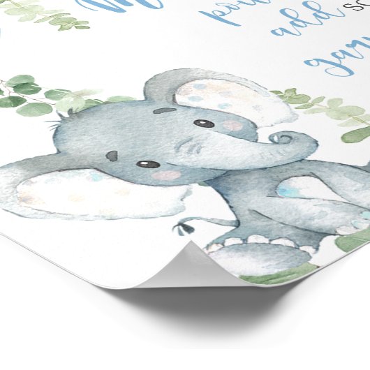 Momosa baby shower voor olifantenballonnen poster (Hoek)