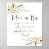 Momosa-balk giet het bellenteken baby shower poster (Voorkant)