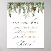 Momosa-balk giet het bubbelige baby shower-teken poster (Voorkant)