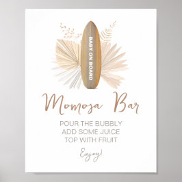Momosa Bar Baby aan boord Baby shower Sign Poster