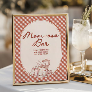 Momosa Bar Baby Q BBQ koppels baby shower Poster