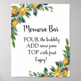 Momosa Bar Baby Shower Drank Bord Poster