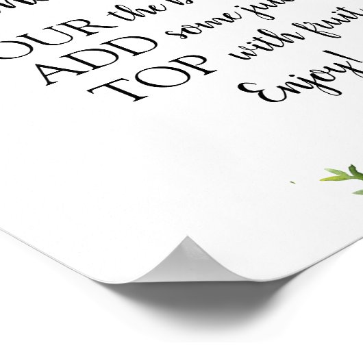 Momosa Bar Baby shower Drink Sign Poster (Hoek)