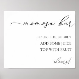 Momosa Bar Baby shower Drink Sign Poster