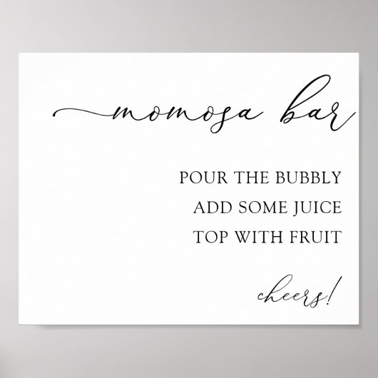 Momosa Bar Baby shower Drink Sign Poster (Voorkant)