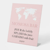 Momosa Bar Baby shower reispaspoortkaart Reclamebord Met Voetstuk (Voorkant)