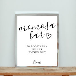 Momosa Bar Baby shower Sign. Poster