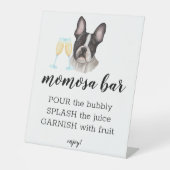 Momosa Bar Baby shower Waterverf Bulldog Reclamebord Met Voetstuk (Voorkant)