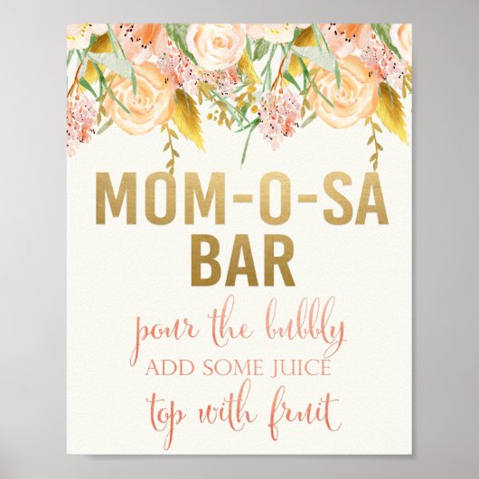 Momosa Bar Bloem Bord Poster (Voorkant)