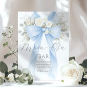 Momosa Bar Blue Bow Floral Bubbly Bar Poster