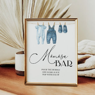 Momosa Bar Denim Blauwe Spijkerbroek Baby Borrel S Poster